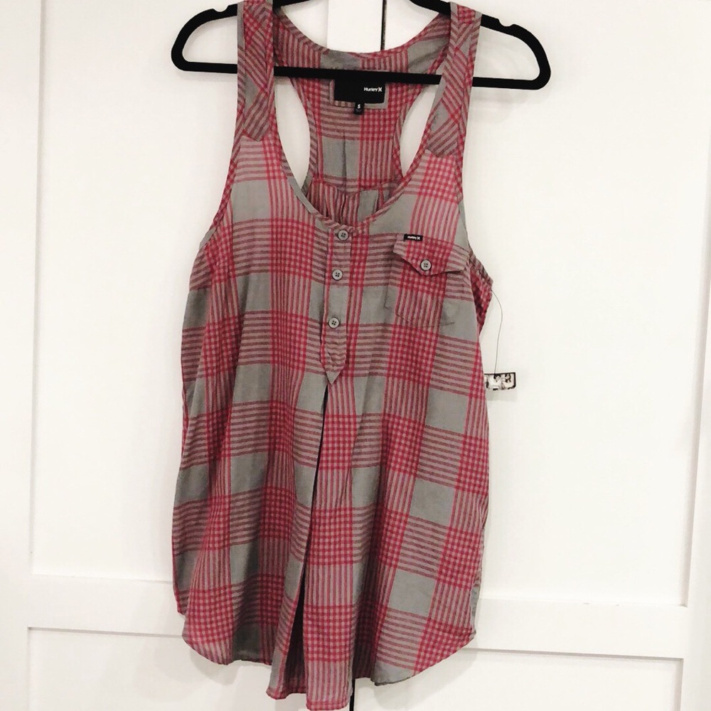 NWT Hurley pink and grey tunic tank top Small